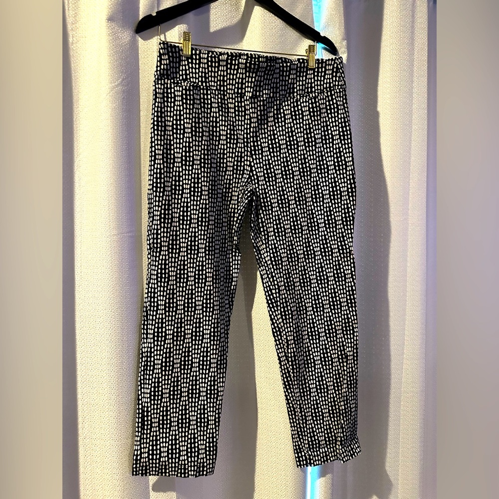 Black and white ankle length dress pants. Size 14